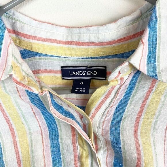Lands’ End Short Sleeve Pastel Linen Blouse - Picture 6 of 6